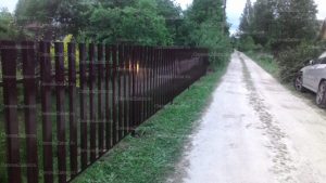 Забор из евроштакетника установка снт Климовец