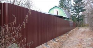 Установка забора из профнастила Репино