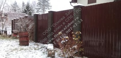 Столбы из наборных блоков забора-69