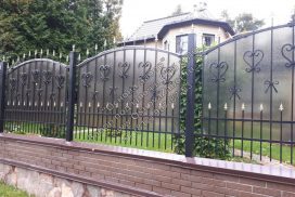Забор ковка и поликарбонат