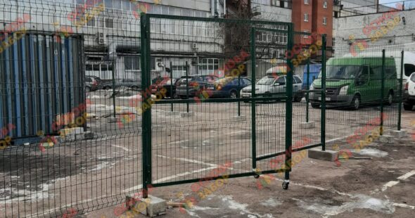 ворота распашные для временного огражлдения фото  OsnovaZaborru