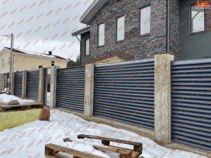 Забор жалюзи графит Пески