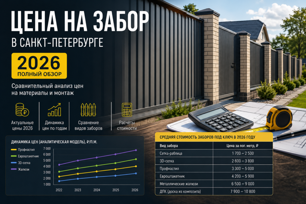 Цены на заборы 2026 в Санкт-Петербурге