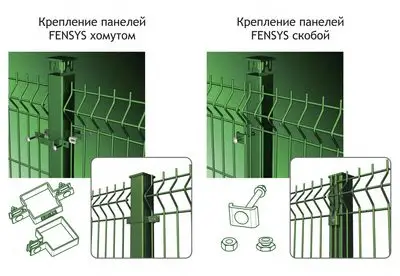 Крепление 3д сетки на хомуты и скобы 2025 OsnovaZaborru Крепление д сетки на хомуты и скобы фото OsnovaZaborru