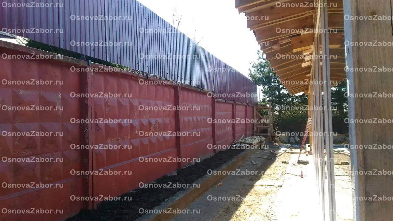 Наращивание забора на существующий из профлиста