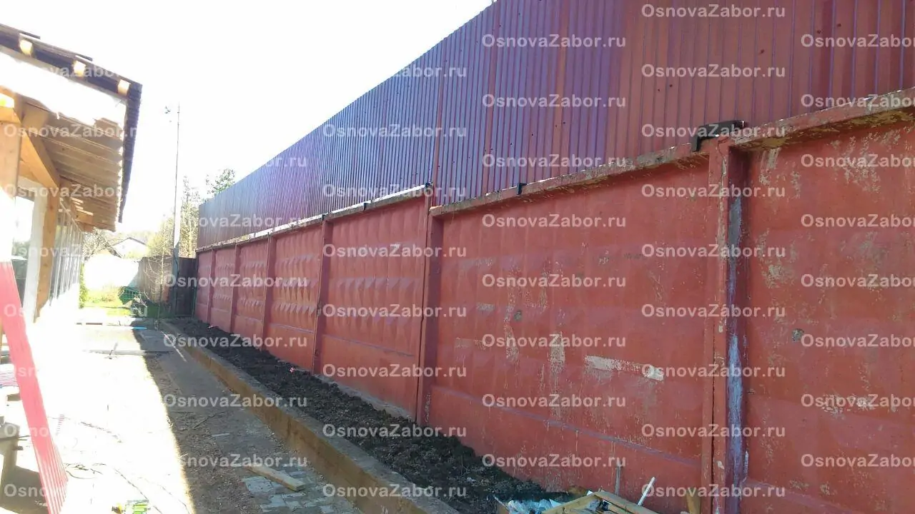 Наращивание забора на существующий из профлиста