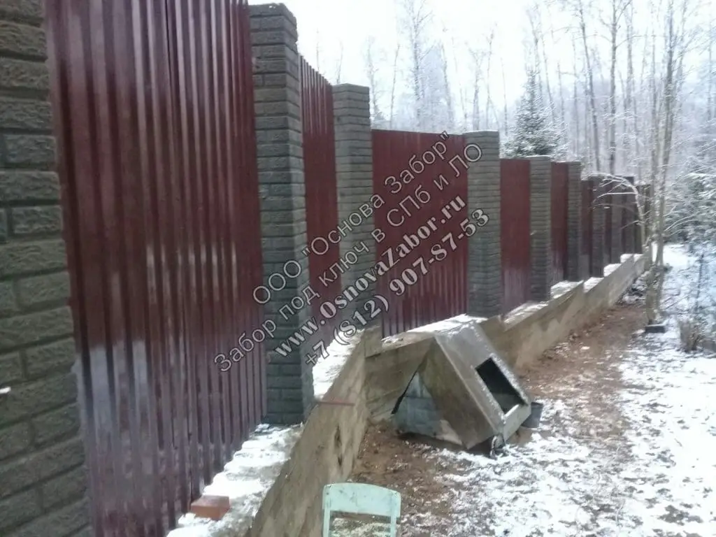 Столбы из наборных блоков забора  фото  OsnovaZaborru