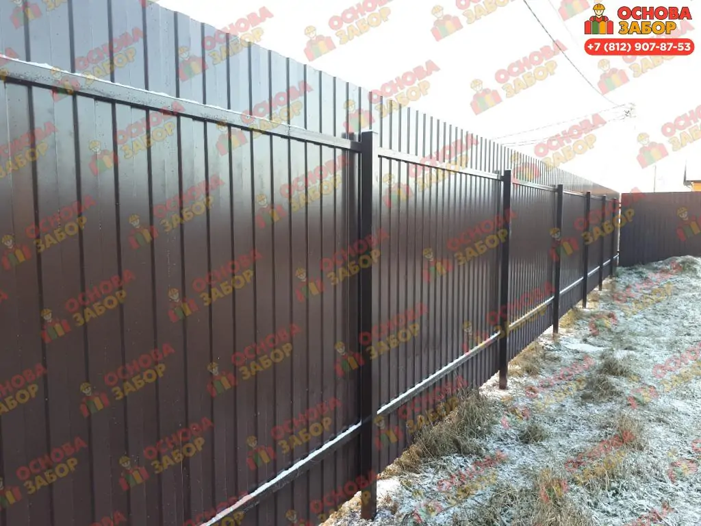 Забор из профнастила Агалатово 2 2025 OsnovaZaborru Забор из профнастила Агалатово фото OsnovaZaborru