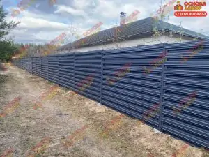 Забор горизонтальный штакетник  фото  OsnovaZaborru