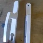Замок стаблина для калитки уличный белый