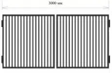 Ворота распашные решетка 3000х2000 каркас из профиля 40х40Х2/20х20х1,5 без столбов, порошковое покрытие