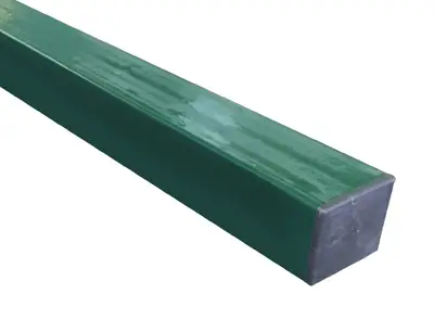 Столб для забора 50х50/2мм, h=4м порошковое покрытие, цвет зеленый RAl 6005