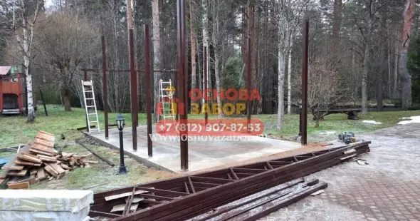 Бетонная площадка заливка Юкки  фото  OsnovaZaborru
