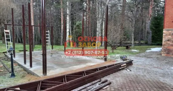Бетонная площадка заливка Юкки  фото  OsnovaZaborru