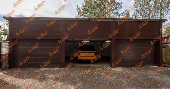 Гараж из сэндвич панелей на три автомобиля Юкки  фото  OsnovaZaborru